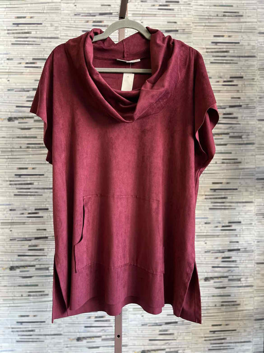 Bryn Walker Size S burgandy suede Poncho/Cape