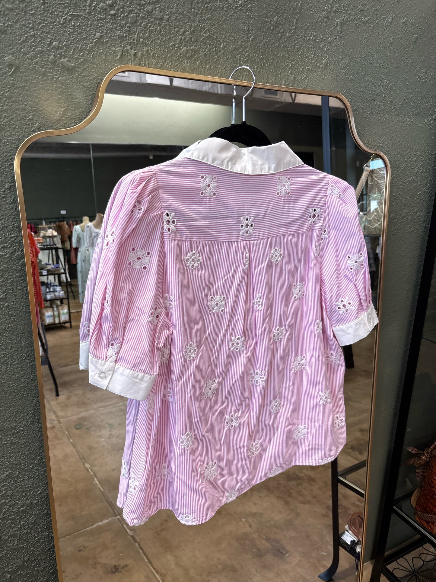 entro Size L pink/white Top