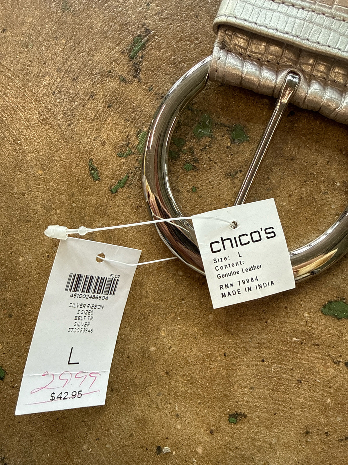 CHICO'S Silver Belt