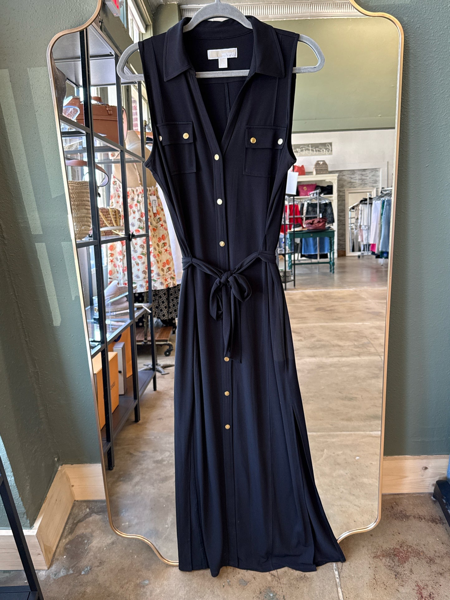 MICHAEL KORS Size L Black Dress