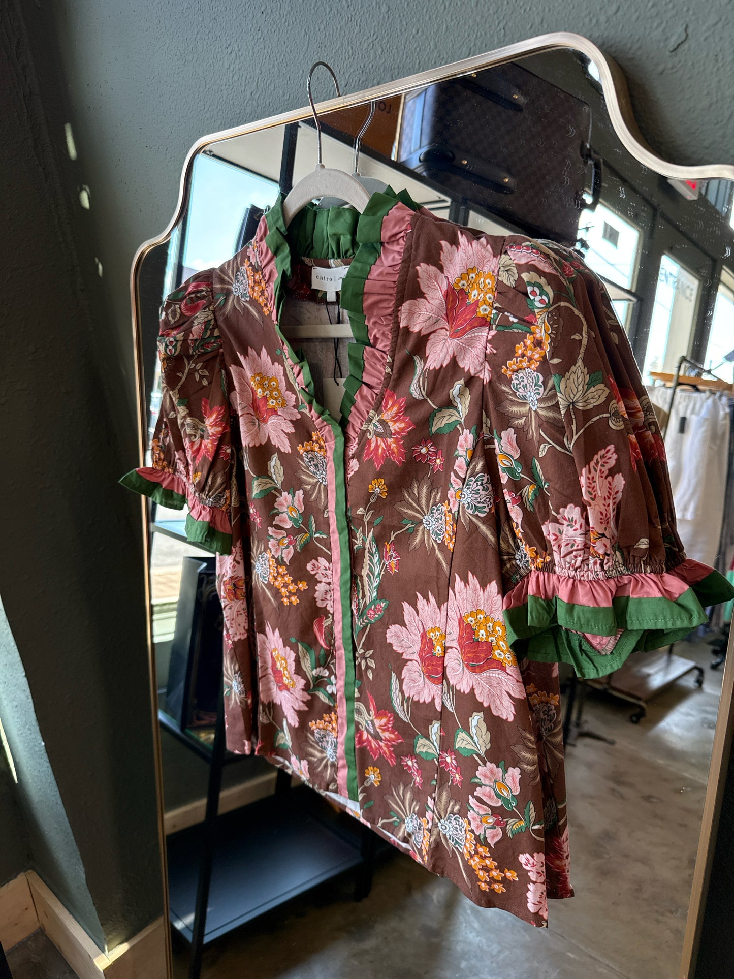 entro Size S brown/pink/green Top