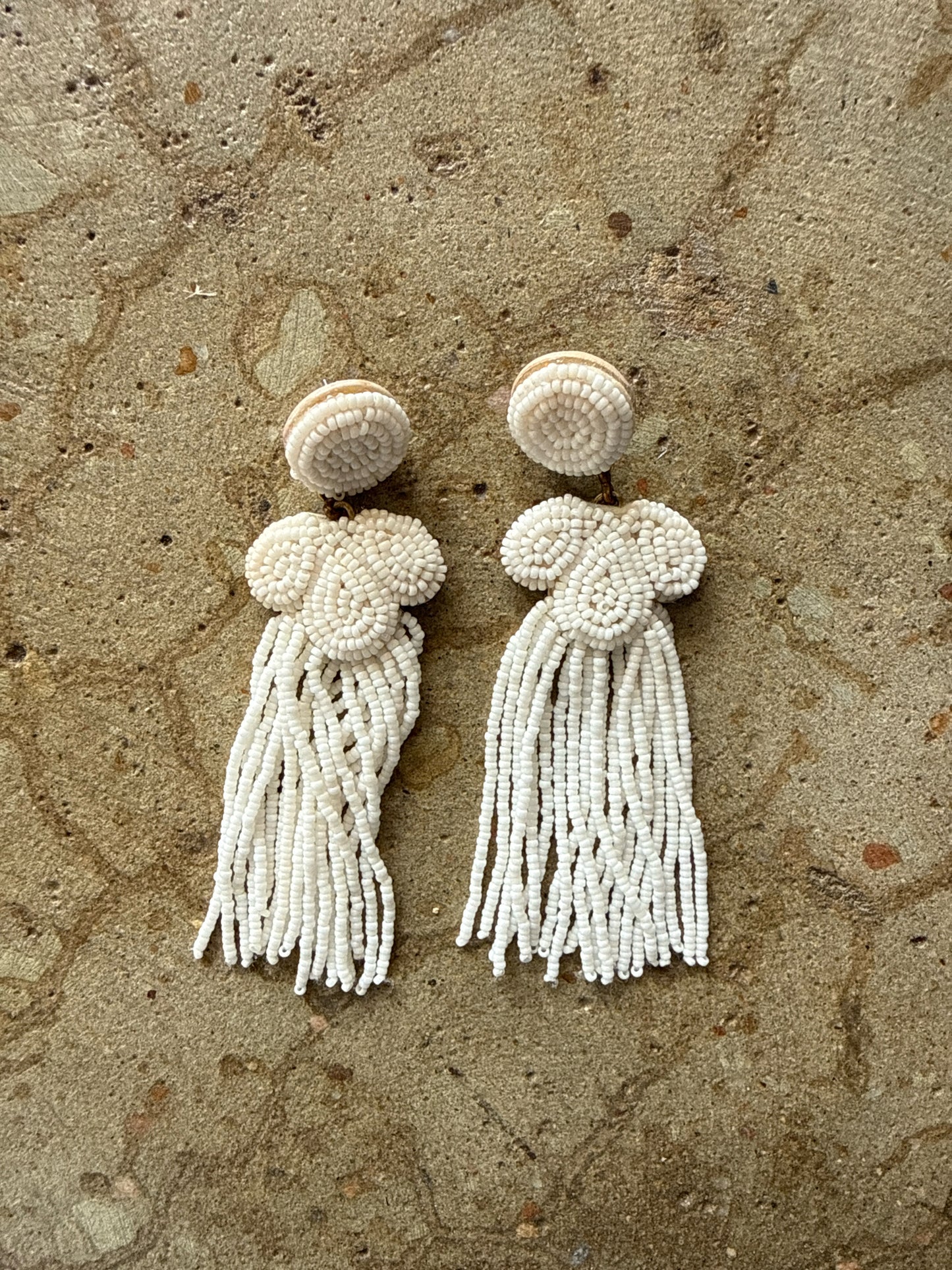 Jcrew White Bead Earrings