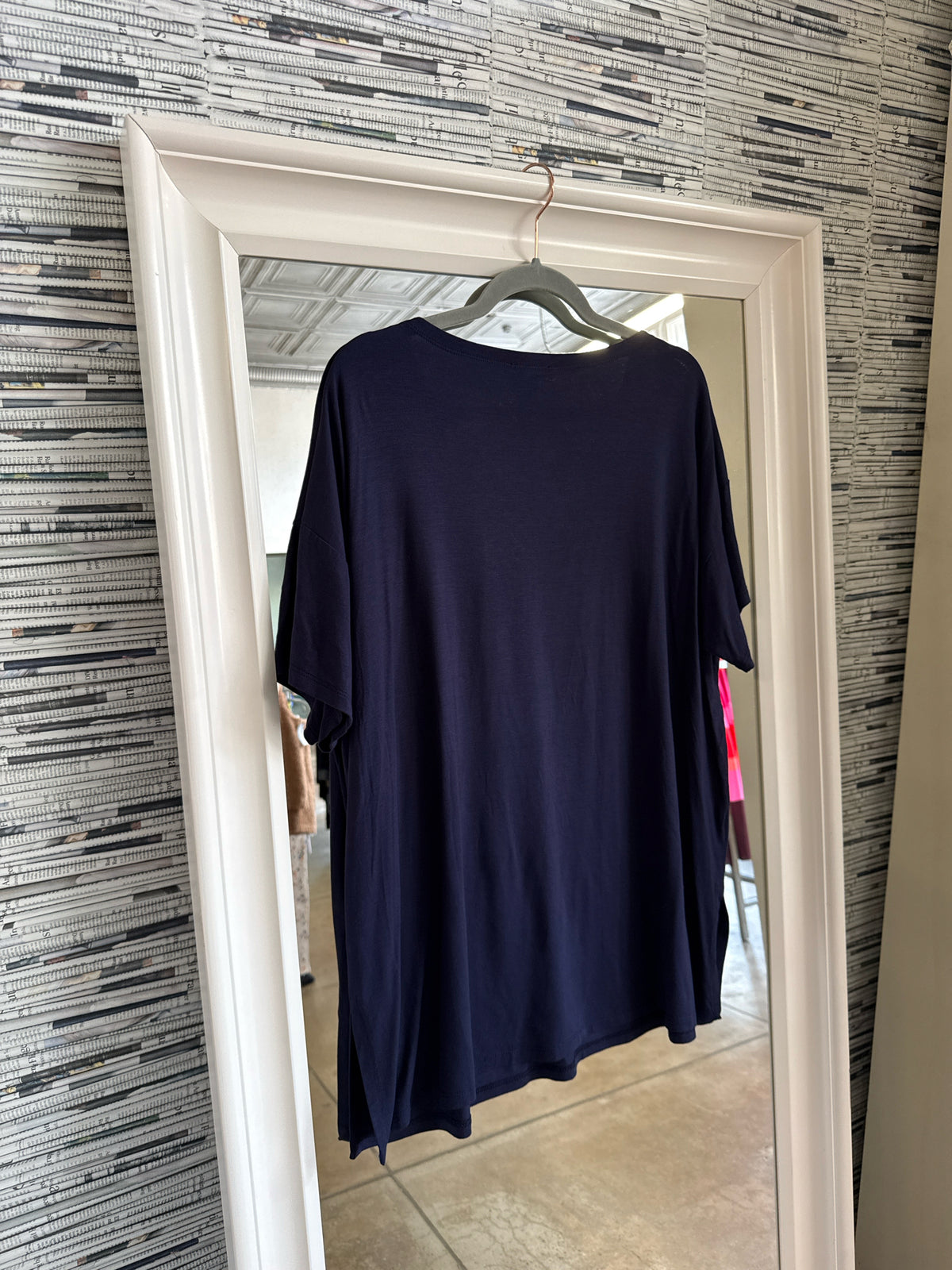 EILEEN FISHER Size M Navy Top
