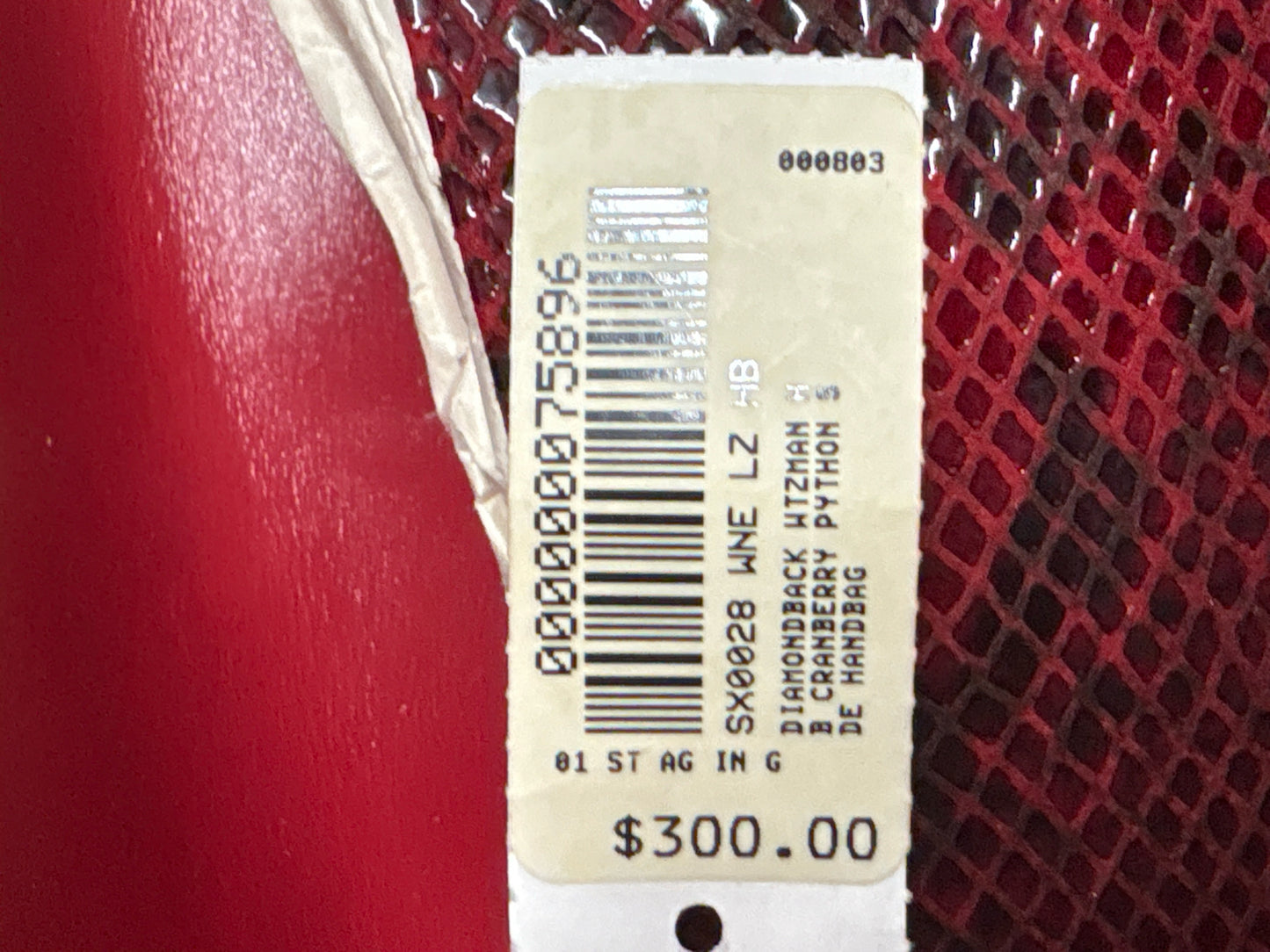 Stuart Weitzman Red/Black Snakeskin Purse