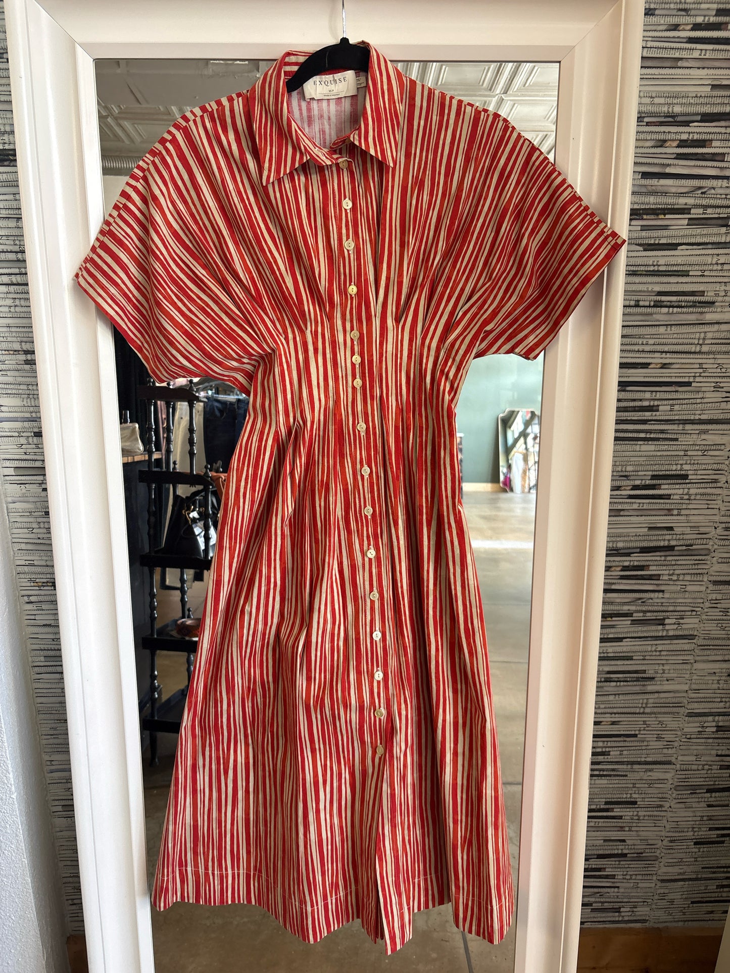 Exquise Size XSP red/cream Stripe Dress