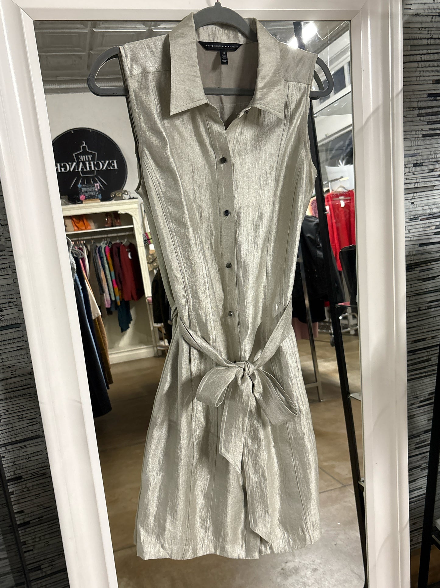 WhiteHouseBlackMrkt Size 10 Metallic Sleeveless Dress