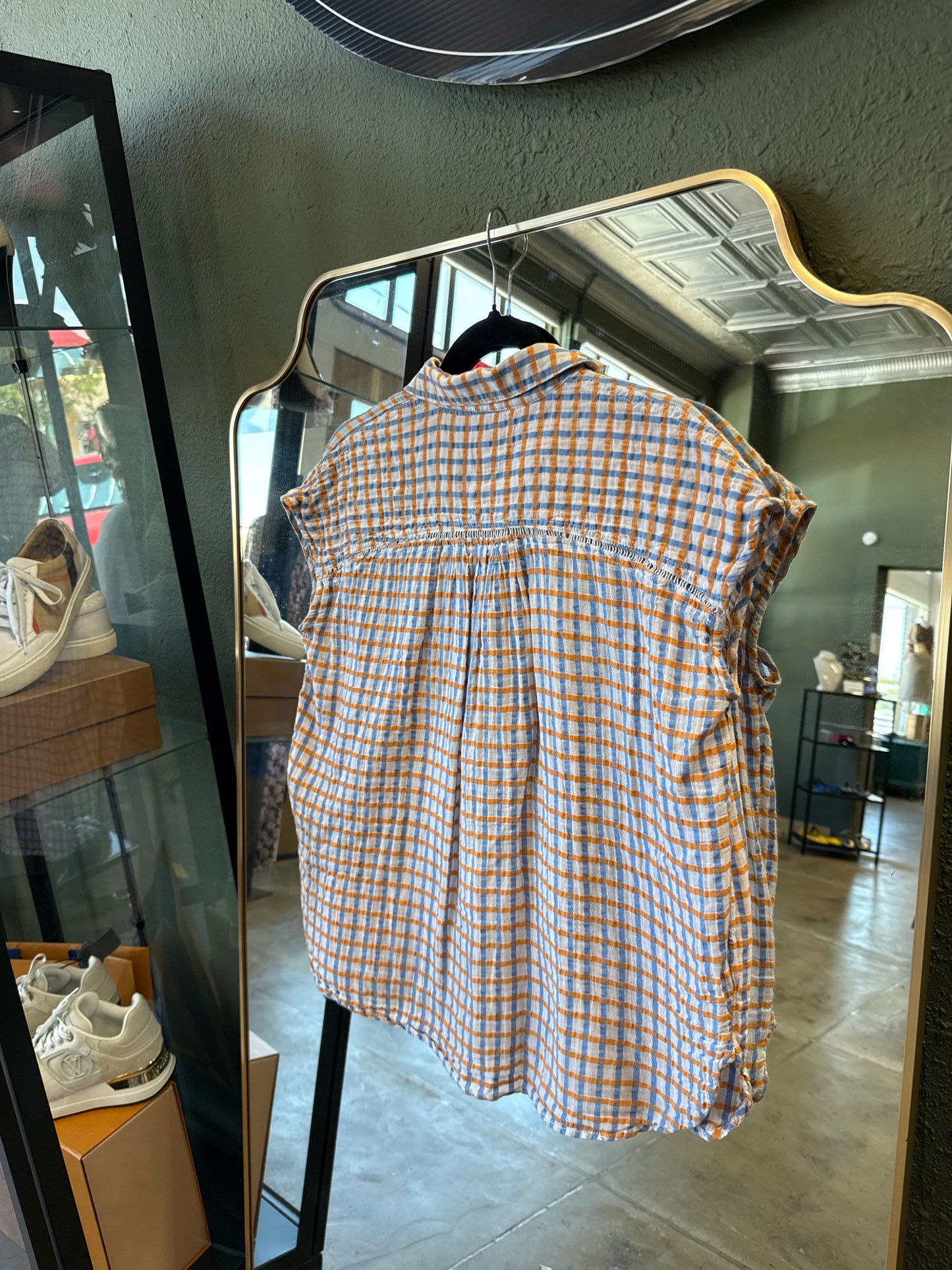 Anthropologie Size XS Orange/Blue Top