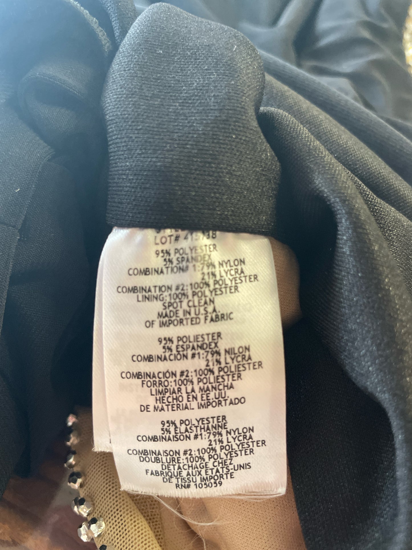 xscape Size 10 Black/Nude Studded Dress