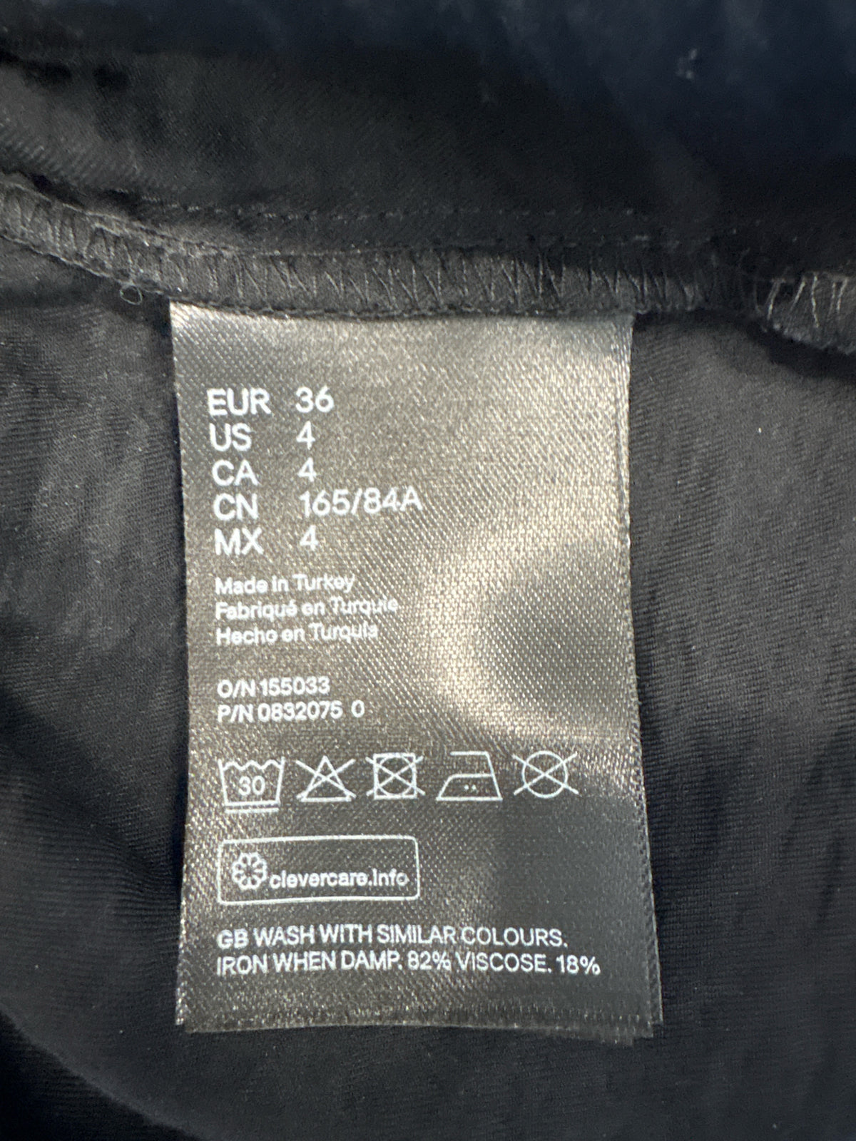 H & M Size 4 Black Top