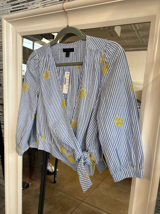 J. CREW Size PXS Blue/White Stripe Top