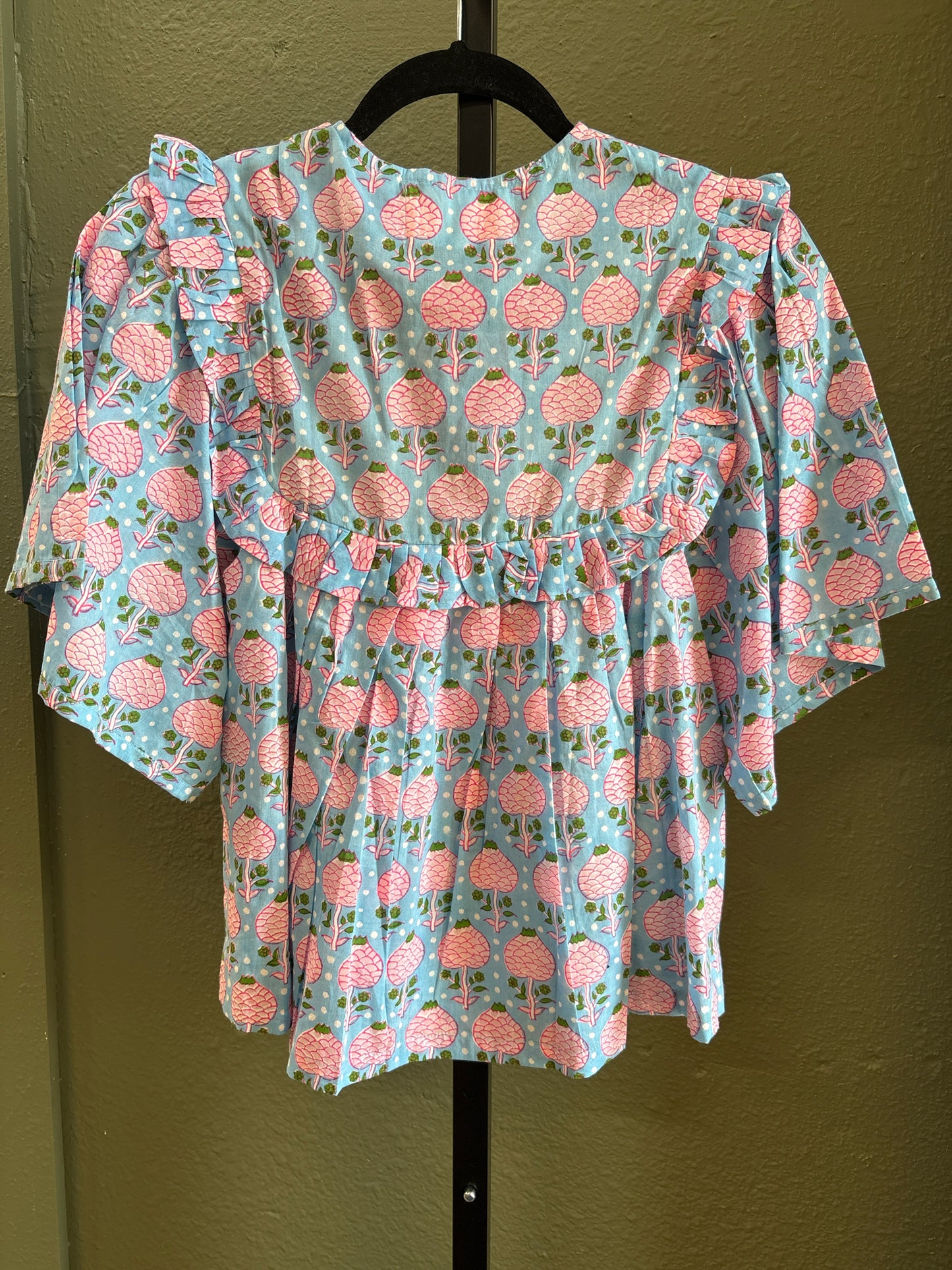 SZ BLOCKPRINTS Size S blue multi Floral Top
