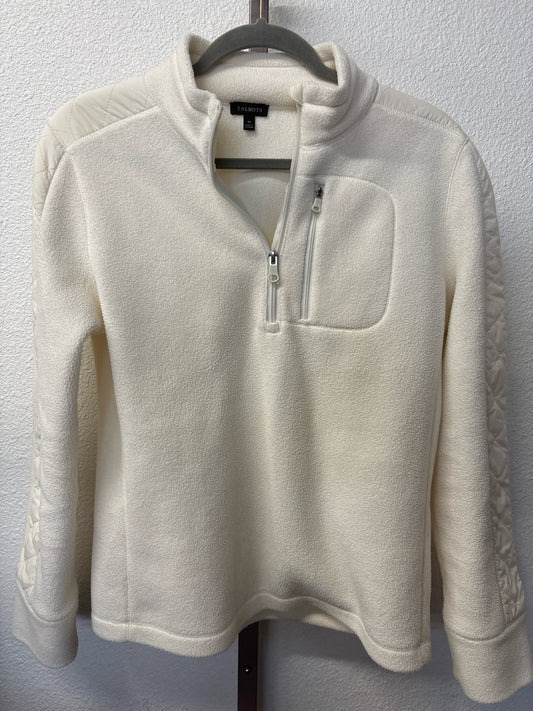TALBOTS Size M Cream Half Zip Sweatshirt/Hoodie