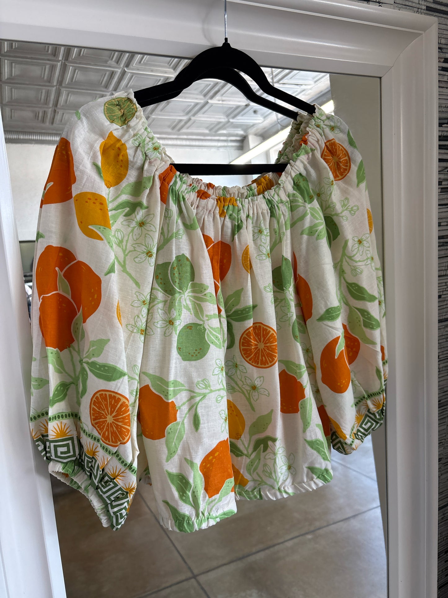 Rachel Zoe Size S cream + orange Top