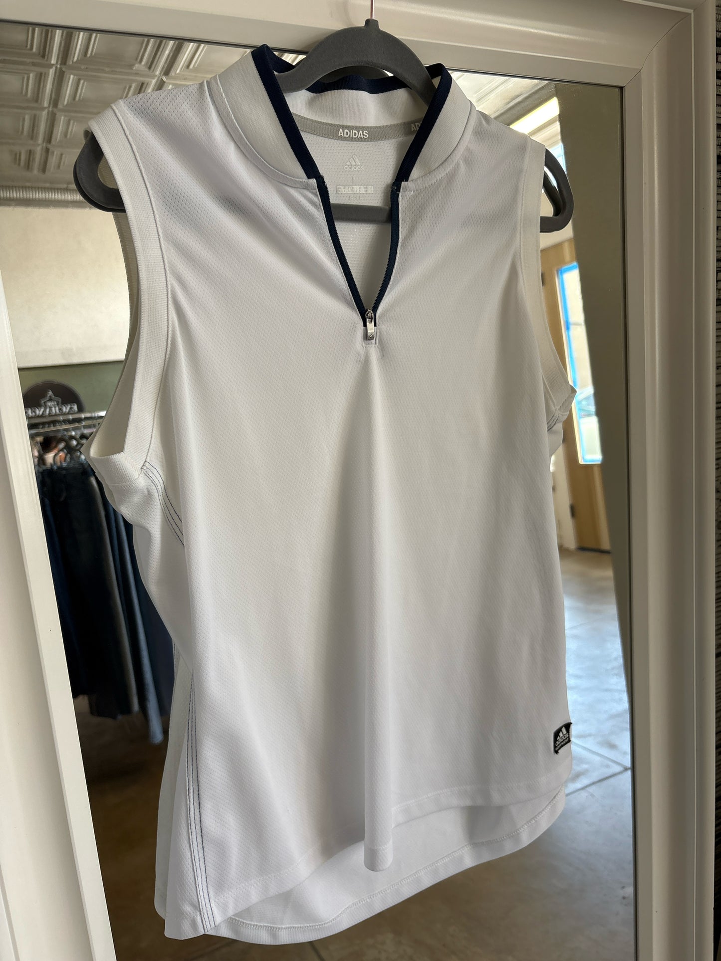 Adidas Size L White and Blue Tops