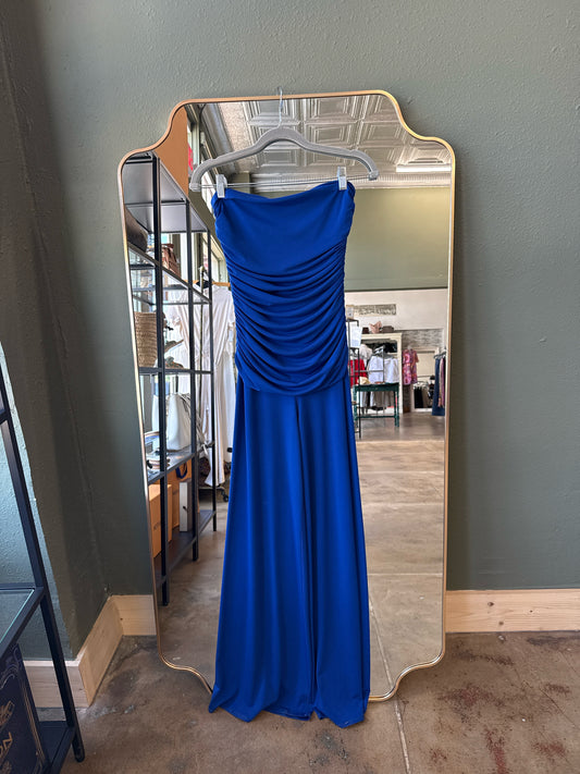 Eva Varro Size S Bright Blue strapless Romper