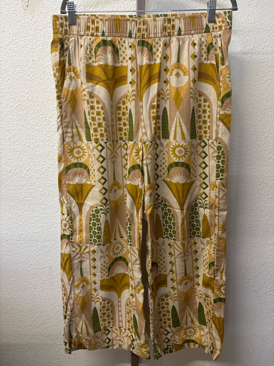Nicole by N. Miller Size L Cream/multi Artsy Pants