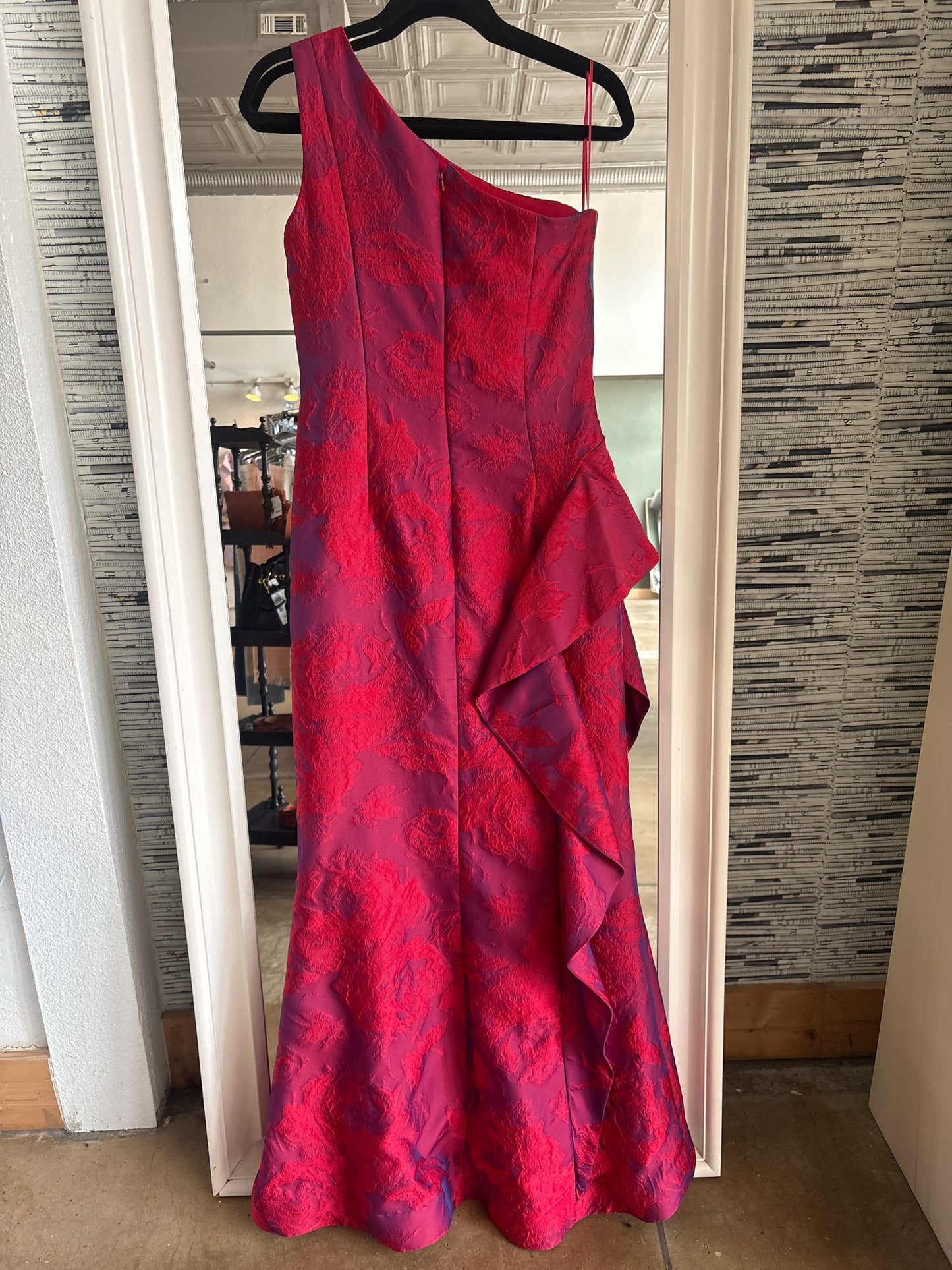 teri jon Size 8 Red/ Purple One shoulder Formal