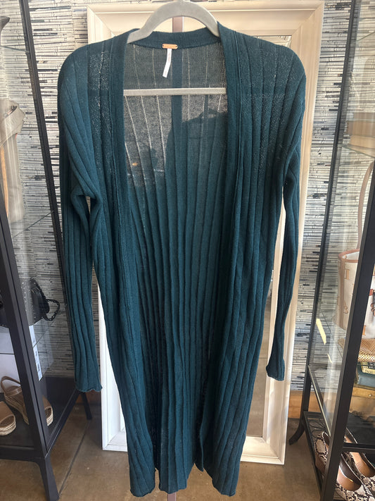 free people Size XS Dark Teal Ribbed Cardigan