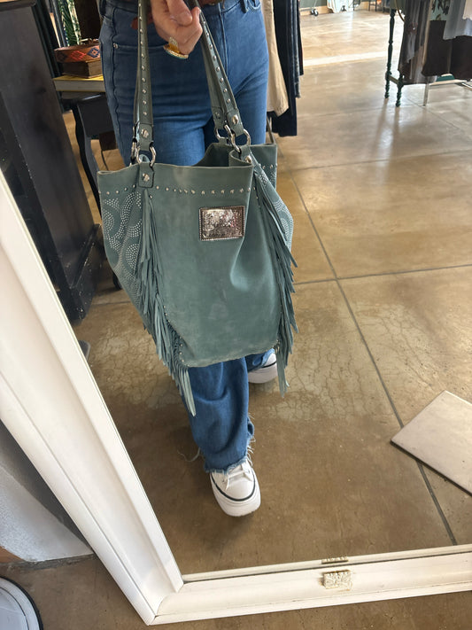 COACH Turquoise distressed Bag