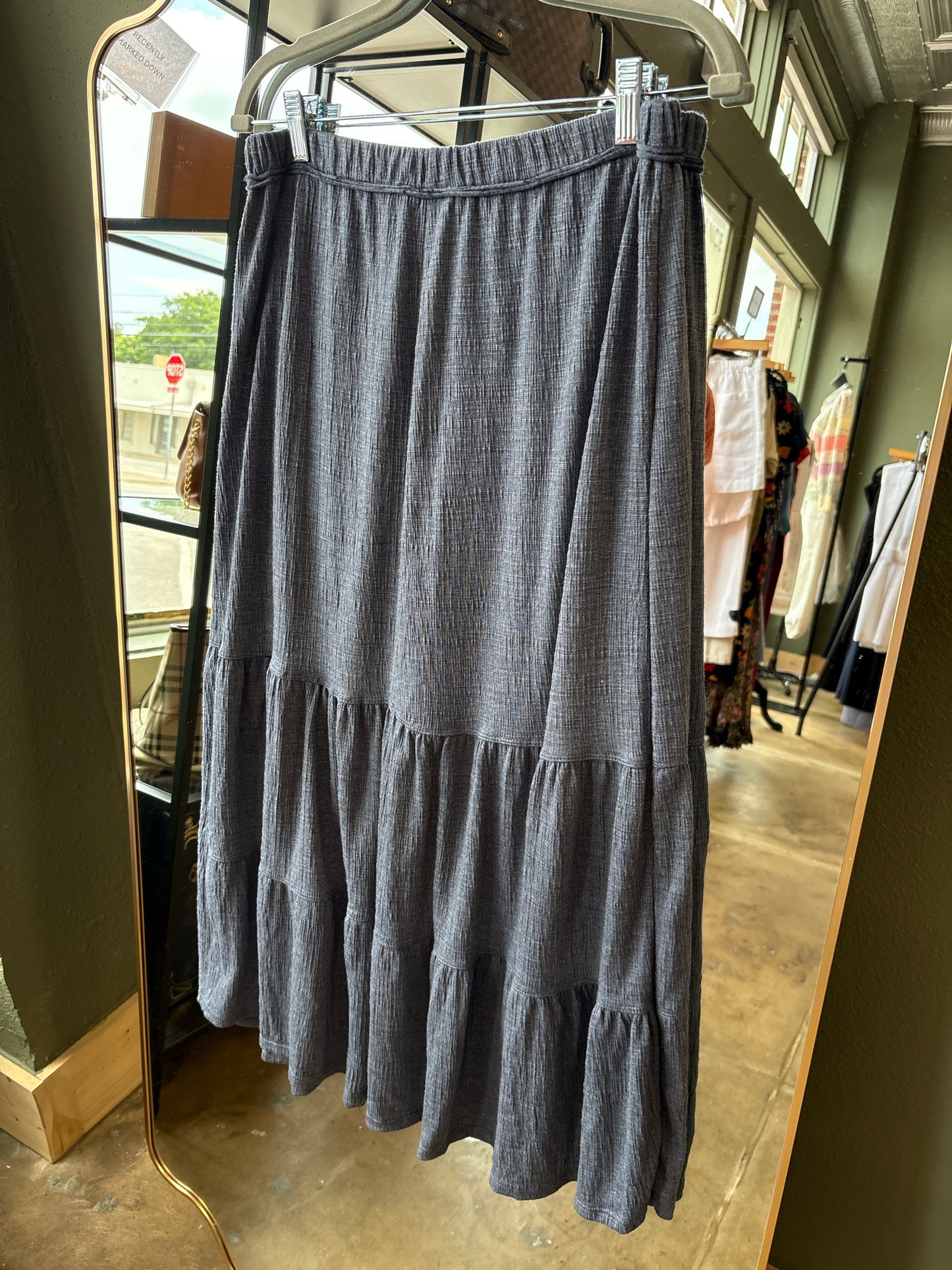 Max Studio Size L Blue Skirt