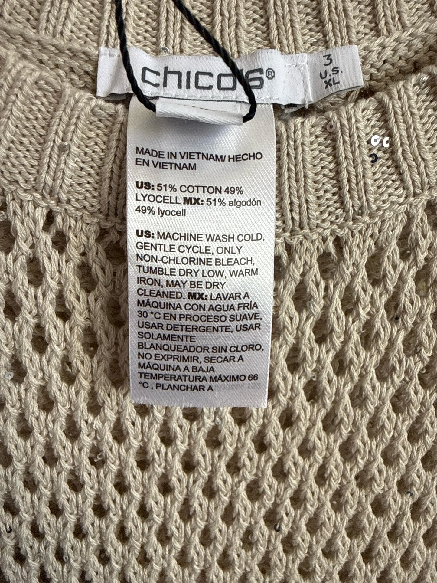 CHICO'S Size XL Tan Top