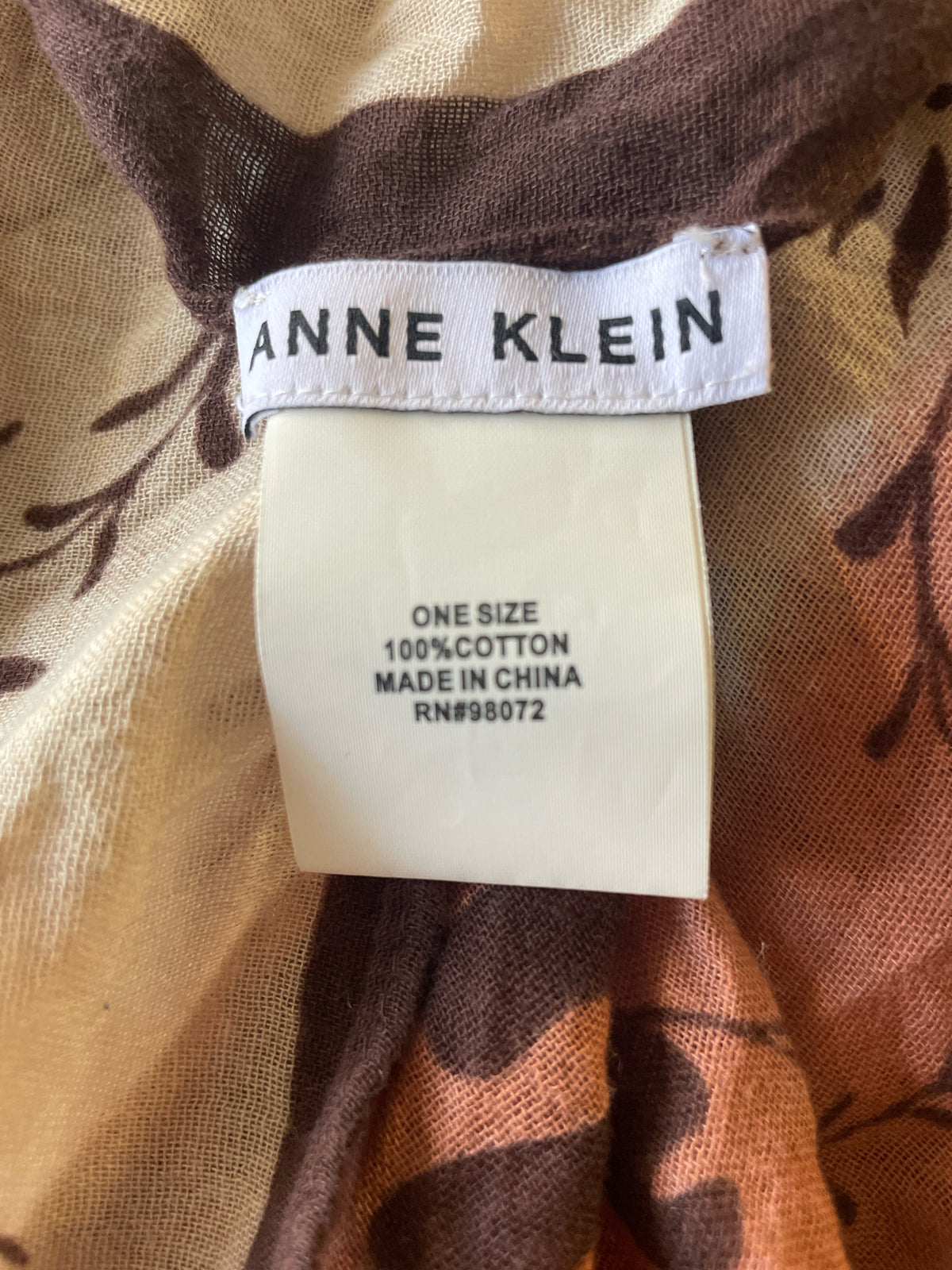 Anne Klein Brown Multi Colored Scarf