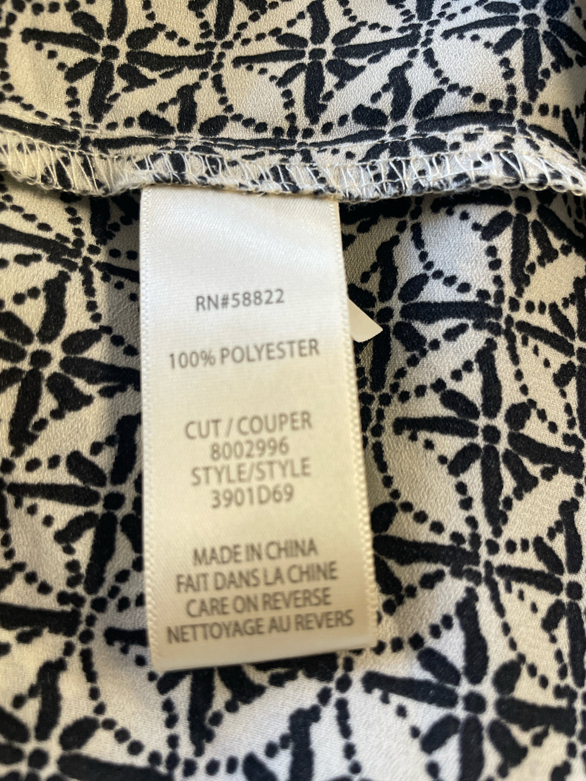 Max Studio Size S Black & White Print Dress