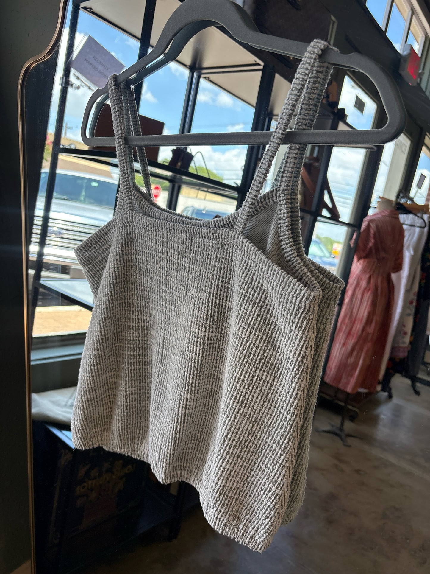 LOFT Size XS green and white Top