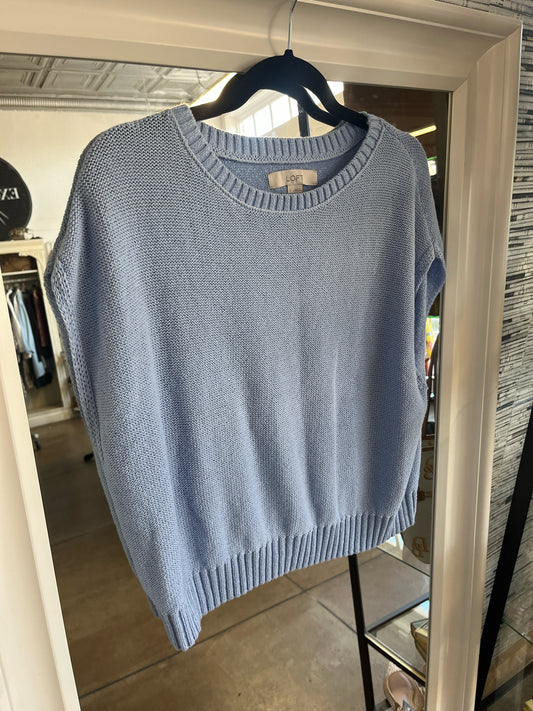 LOFT Size L Light Blue Knit Sweater
