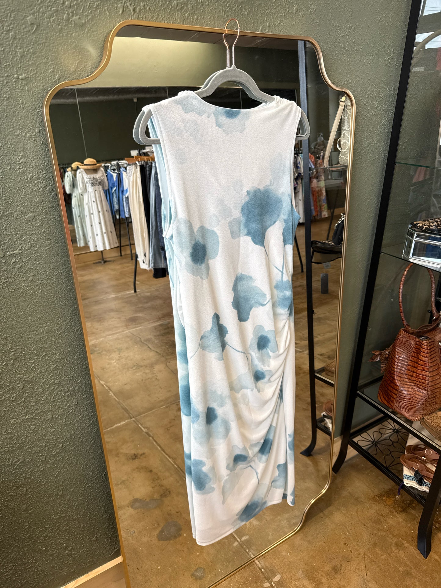 donna karan Size M white/teal Dress