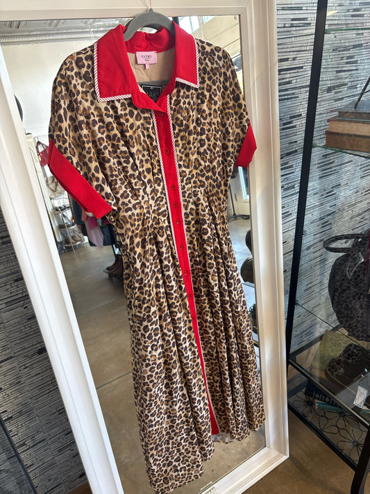 entro Brown/Red Cheetah Dress