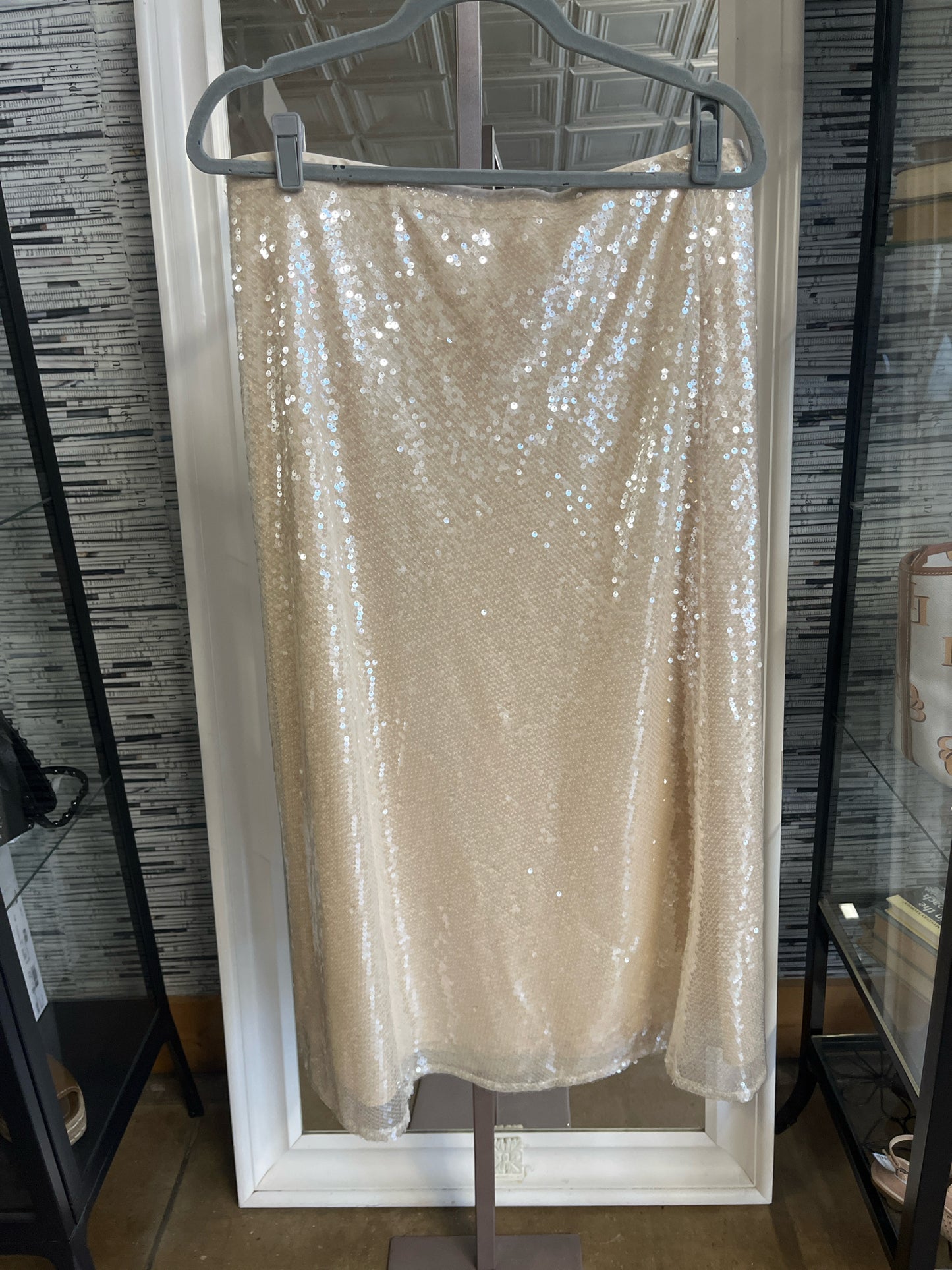 Andthewhy Size XL Champagne Sequin Skirt
