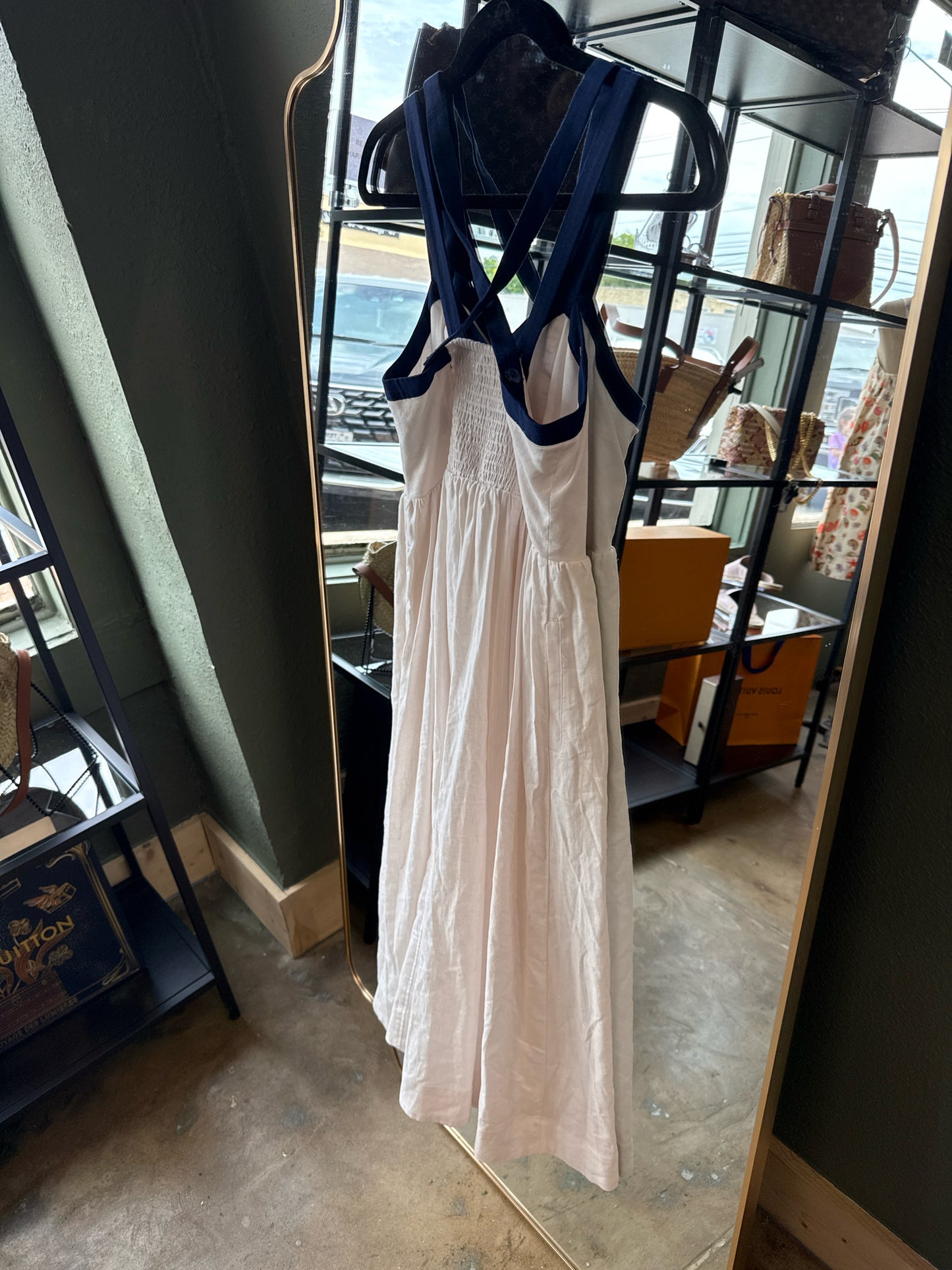 Maeve Size 00 White/Blue Dress