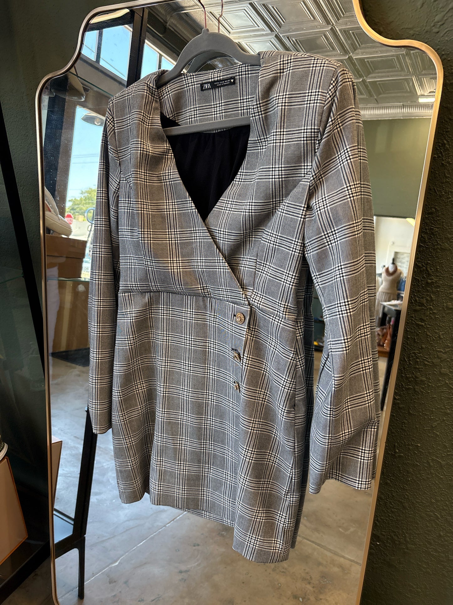 ZARA Size M plaid Dress