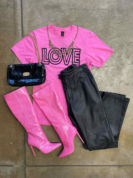 Gildan Size SP Bright Pink "LOVE" Tee