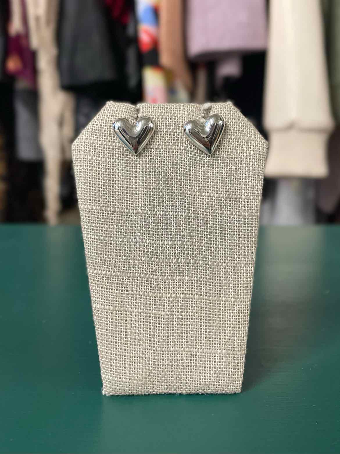 Set of 3 gold/silver/rose gold stud heart Earrings